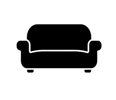 Sofa furniture icon representing commercial office space interior amenities and comfortable workspace solutions by Mana Projects